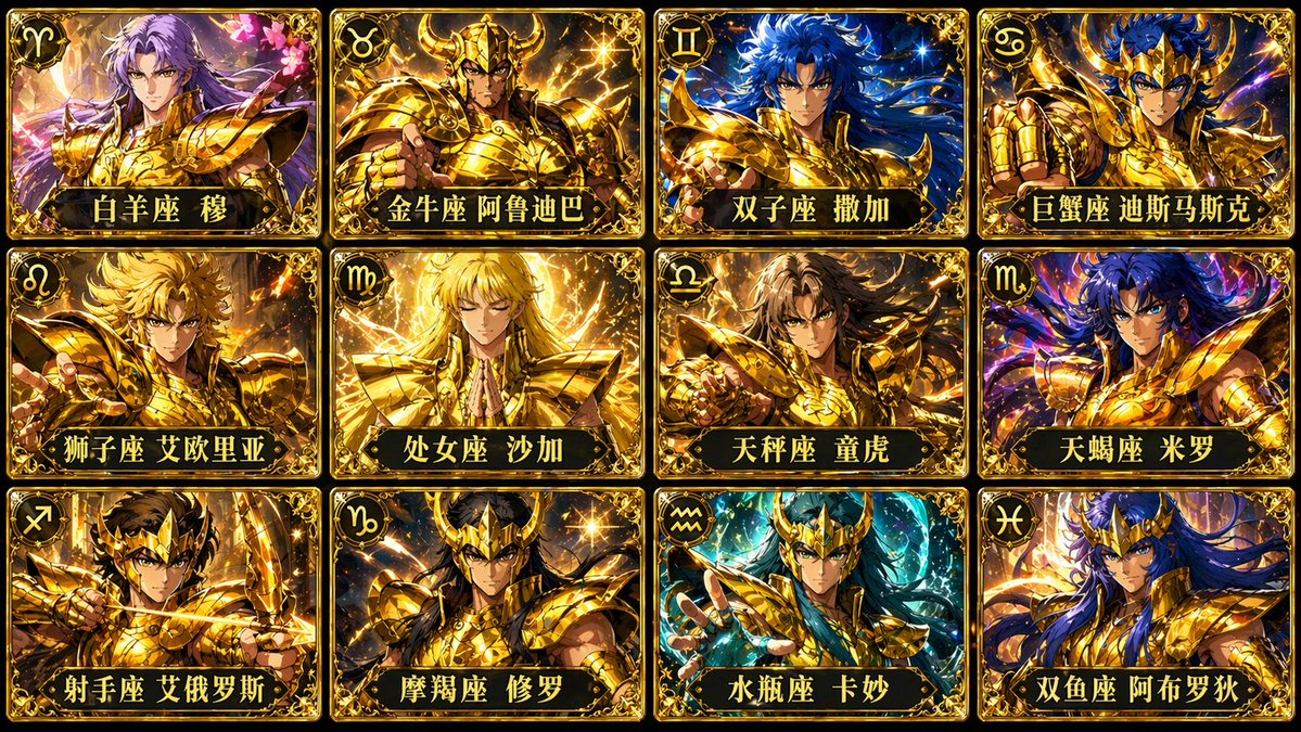 信息图可视化设计 - 黄金圣斗士12宫卡牌合集