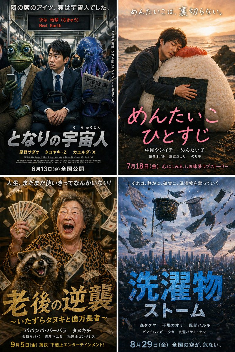 2x2电影海报网格版式设计