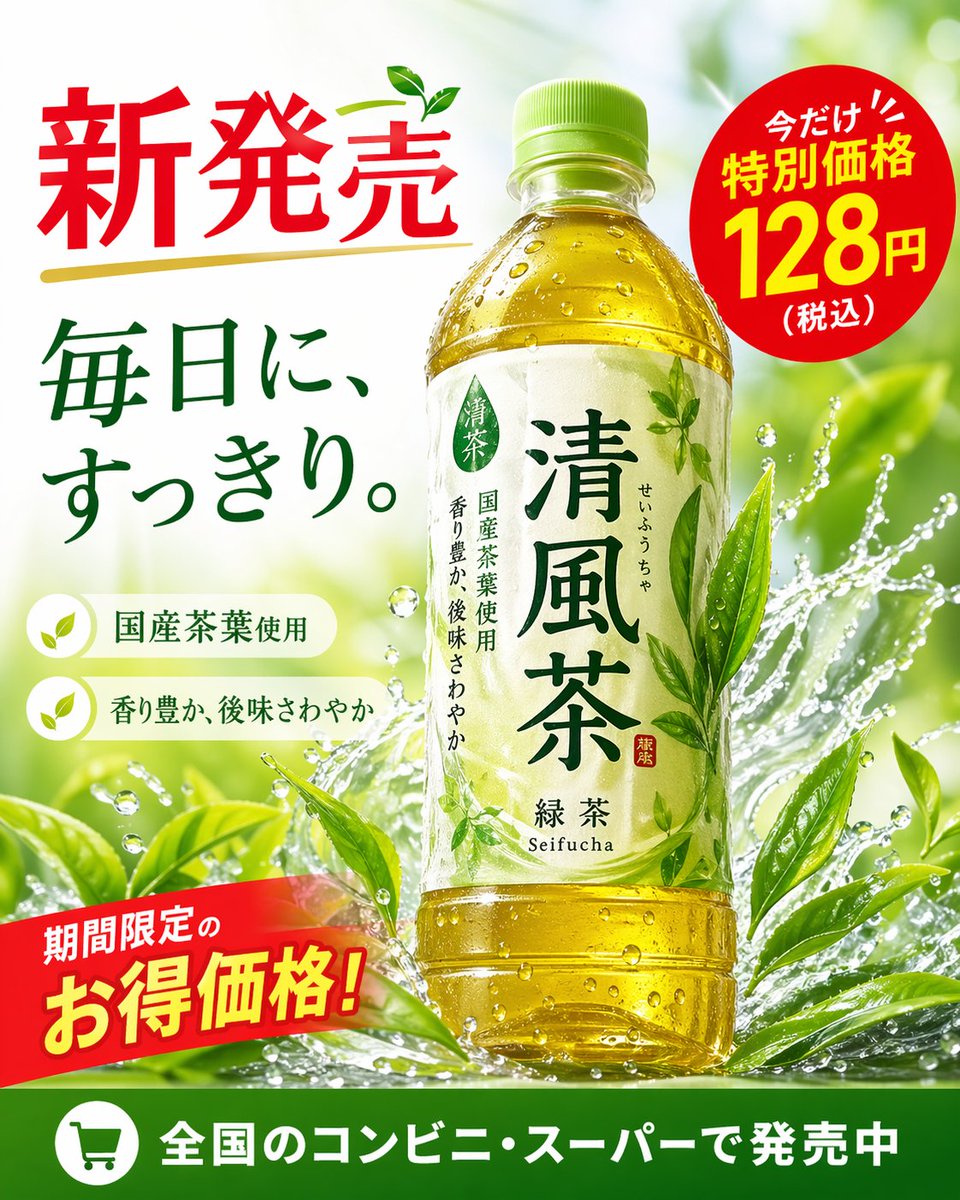 绿茶饮料促销广告海报