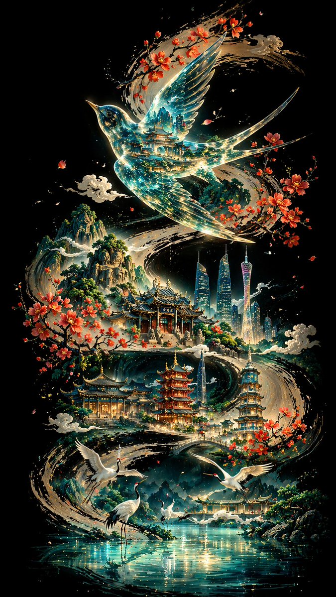 墨韵曲线广州美学海报
