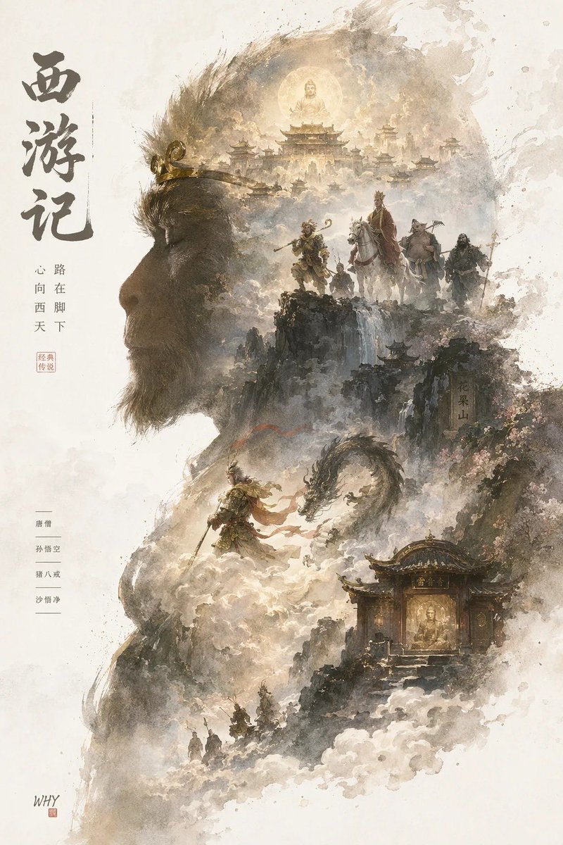 史诗级剪影世界观海报