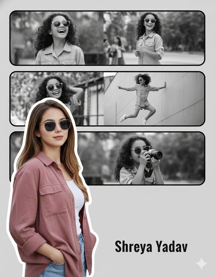 Google Gemini AI Nano Banana 3 Pro 垂直生日海报拼贴设计