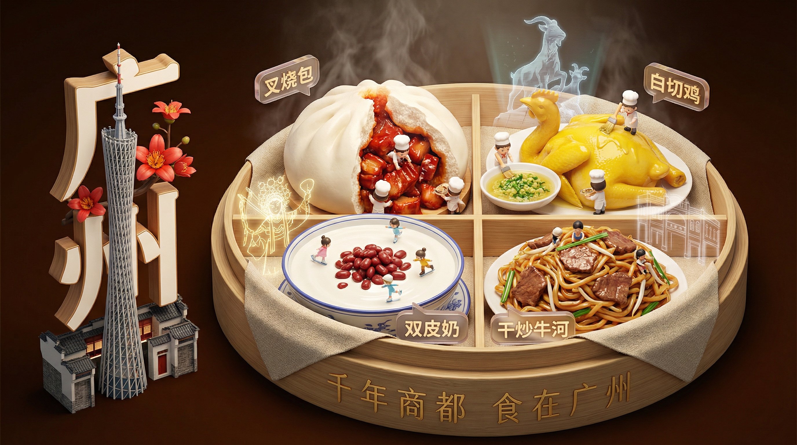 美食版城市展示：3D历史美食盲盒架构师