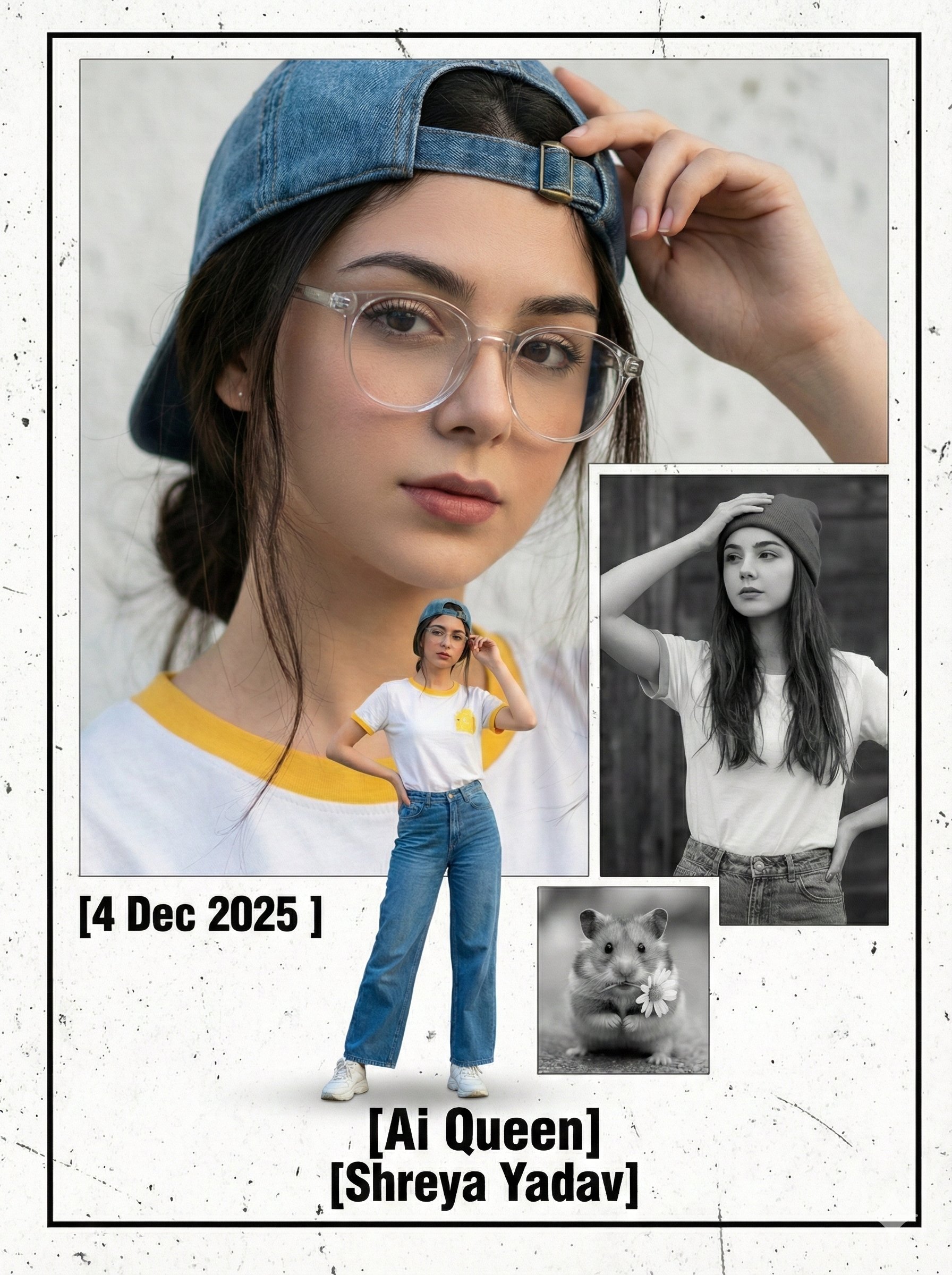 现代艺术风格海报：纳米香蕉少女