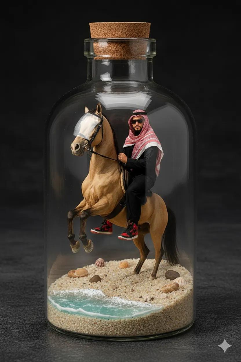 Gemini的Nano Banana 1/7比例收藏品：沙滩场景迷你全景