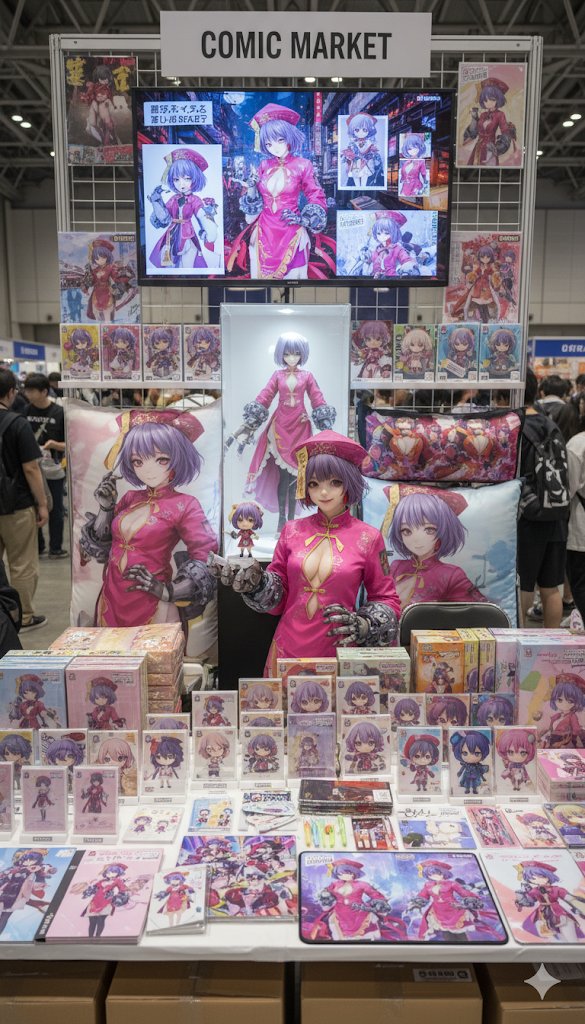 Nano banana：コミケ風コスプレアイテム販売イベントプロンプト