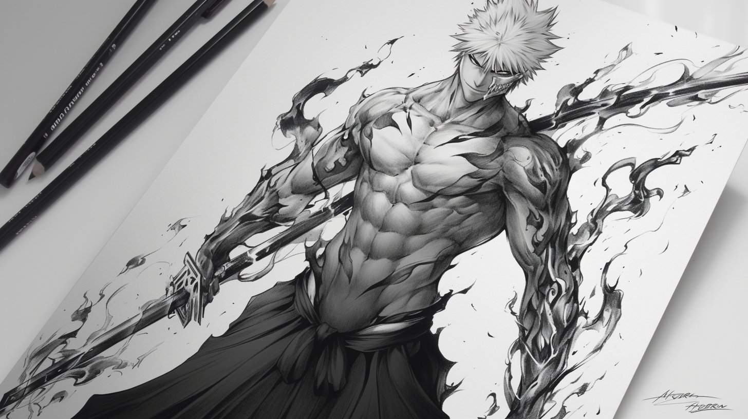 重返NIJI模式：动感肌肉人物铅笔素描