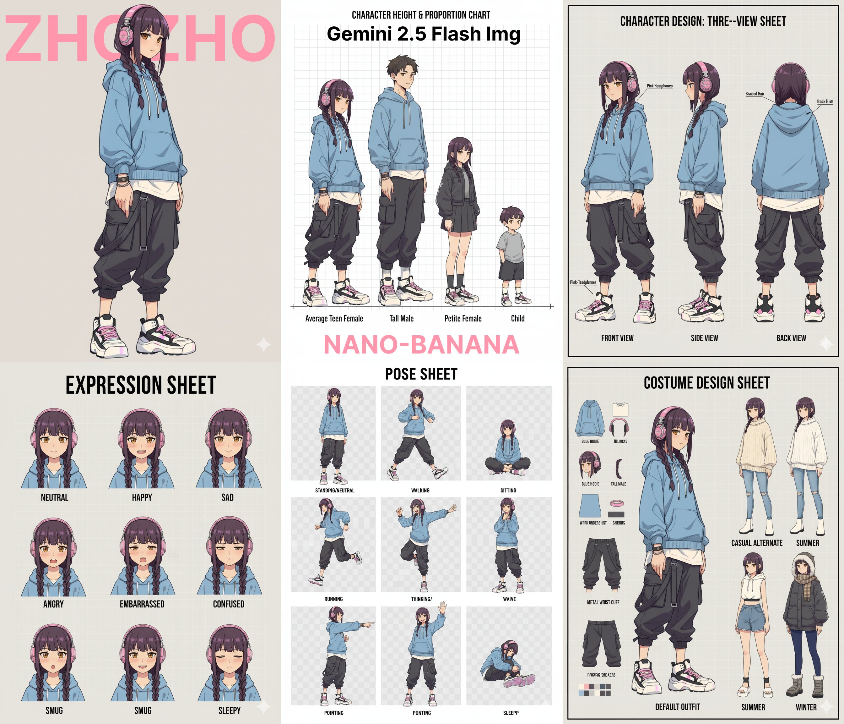 卧槽了！nano-banana 一句话生成角色设定/故事书！