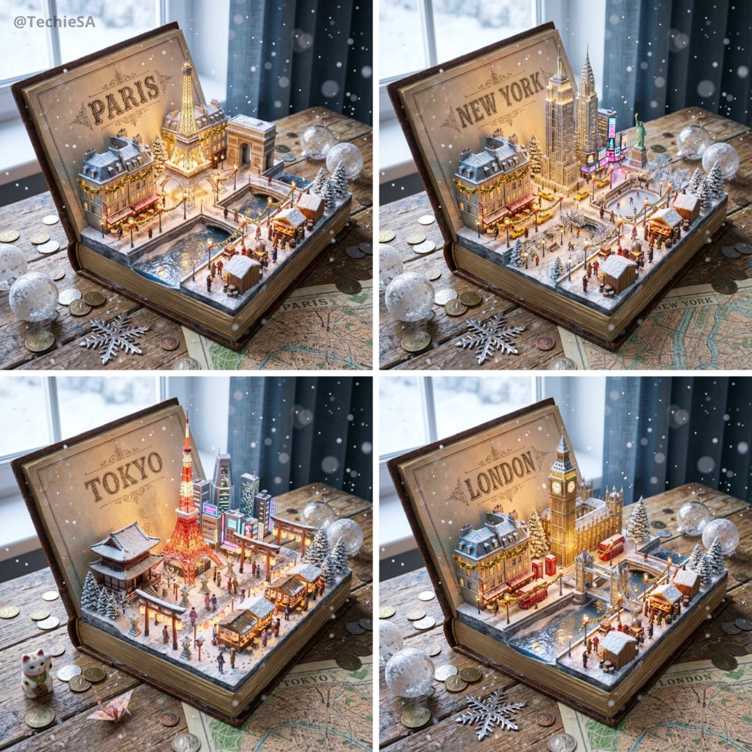 NANO BANANA PRO 基于BasedLabsAI的《圣诞城市书籍》