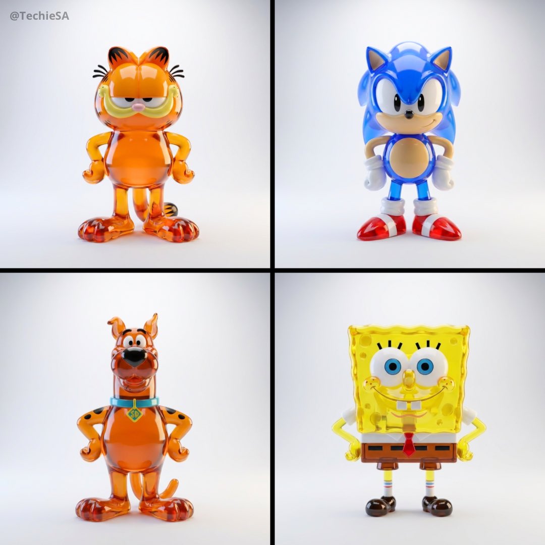 现代设计师玩具美学下的3D渲染[人物名称]珍藏版雕像