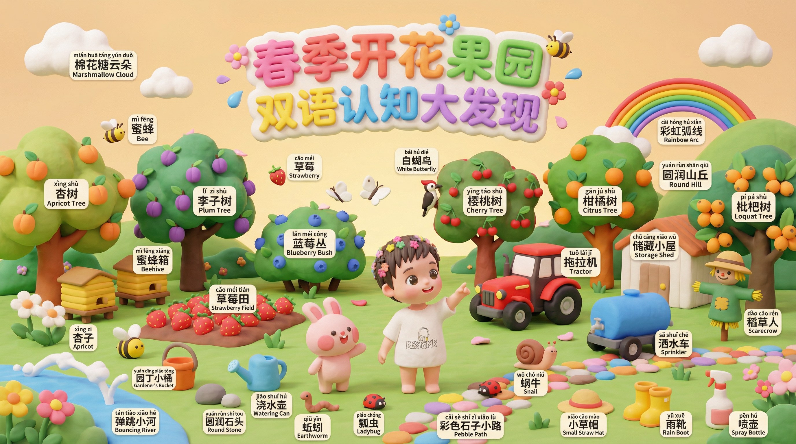 宝宝识图系列：女儿专属小兔子认知大图