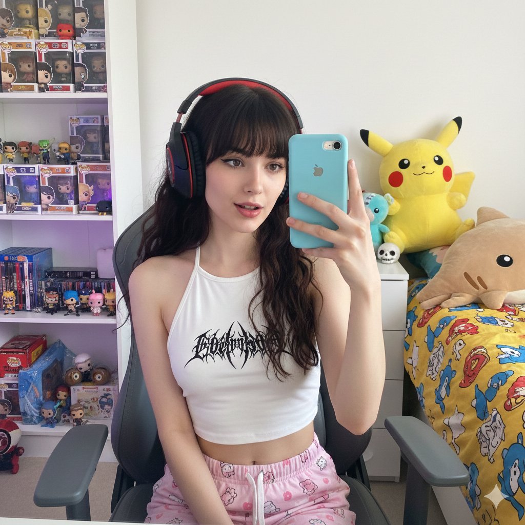 谷歌Gemini纳米香蕉Pro 3.0与GroK想象：游戏女孩的自拍瞬间