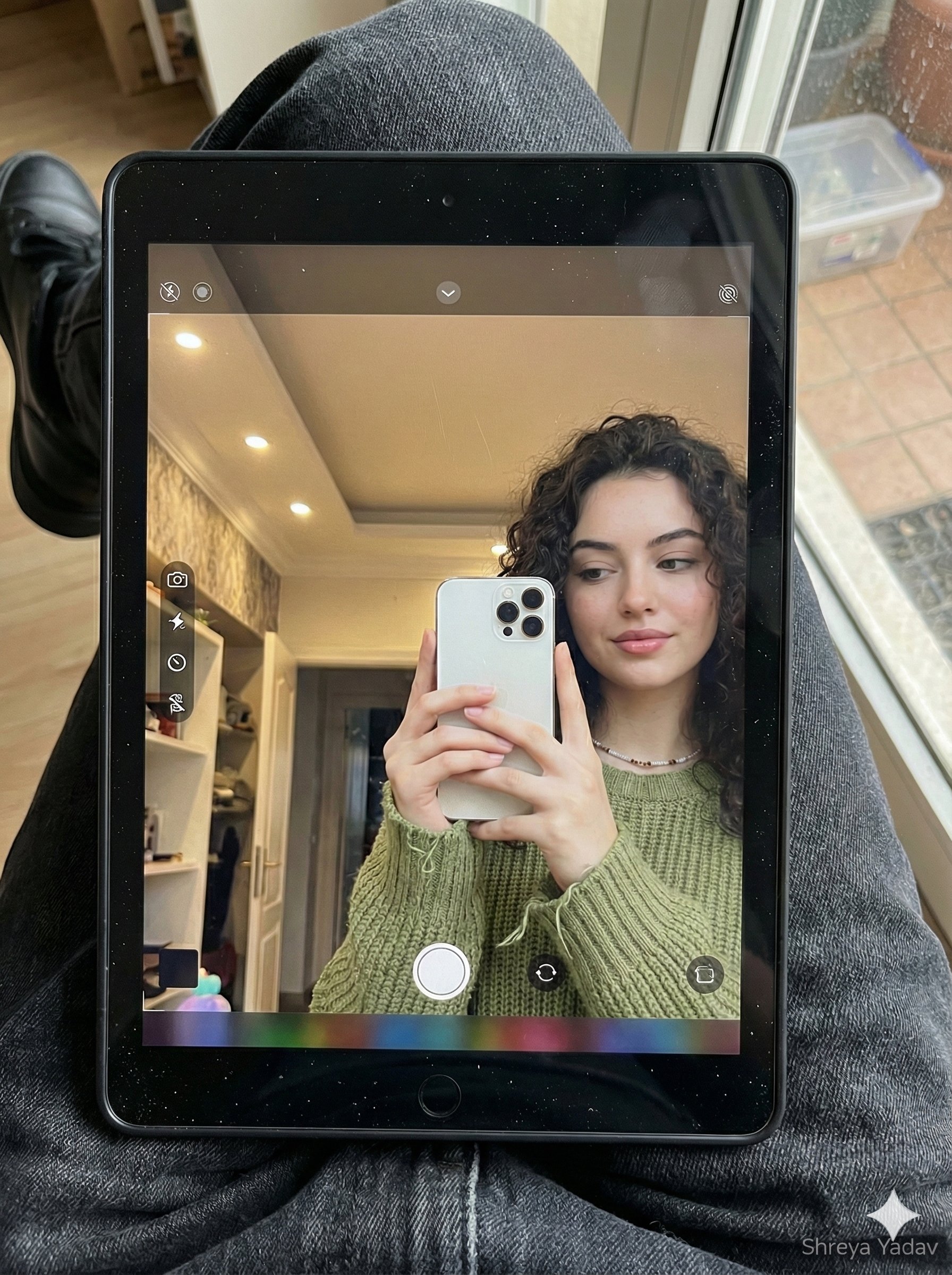 超写实iPad反射人像