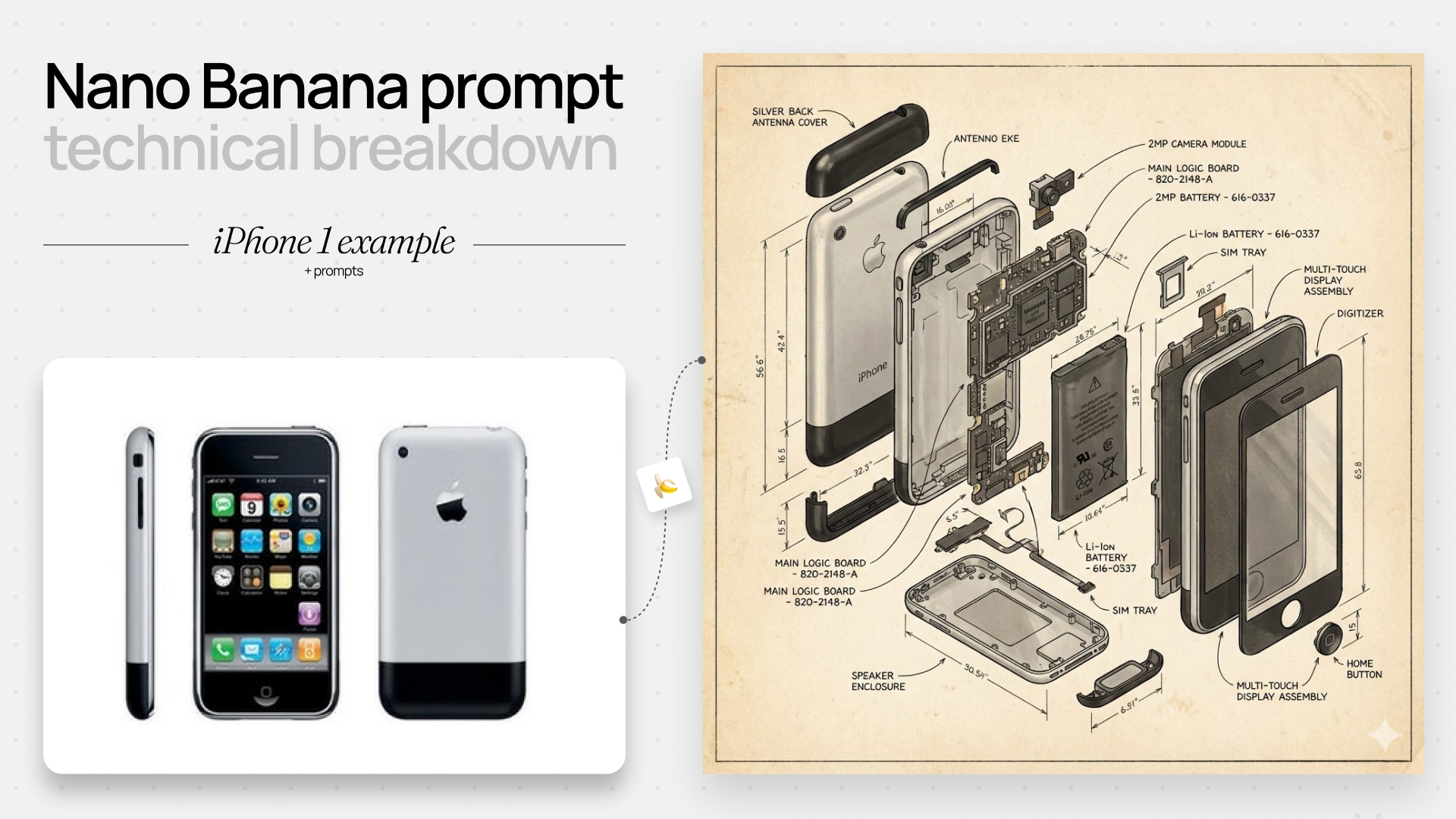 纳米香蕉提示：生成超详细的拆解技术视图