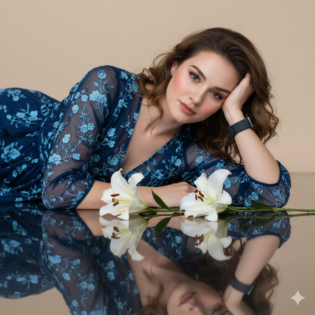 神秘棕发美女的静谧时光