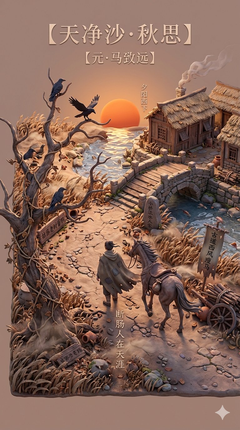 《天净沙&middot;秋思》3D卡通场景制作指南