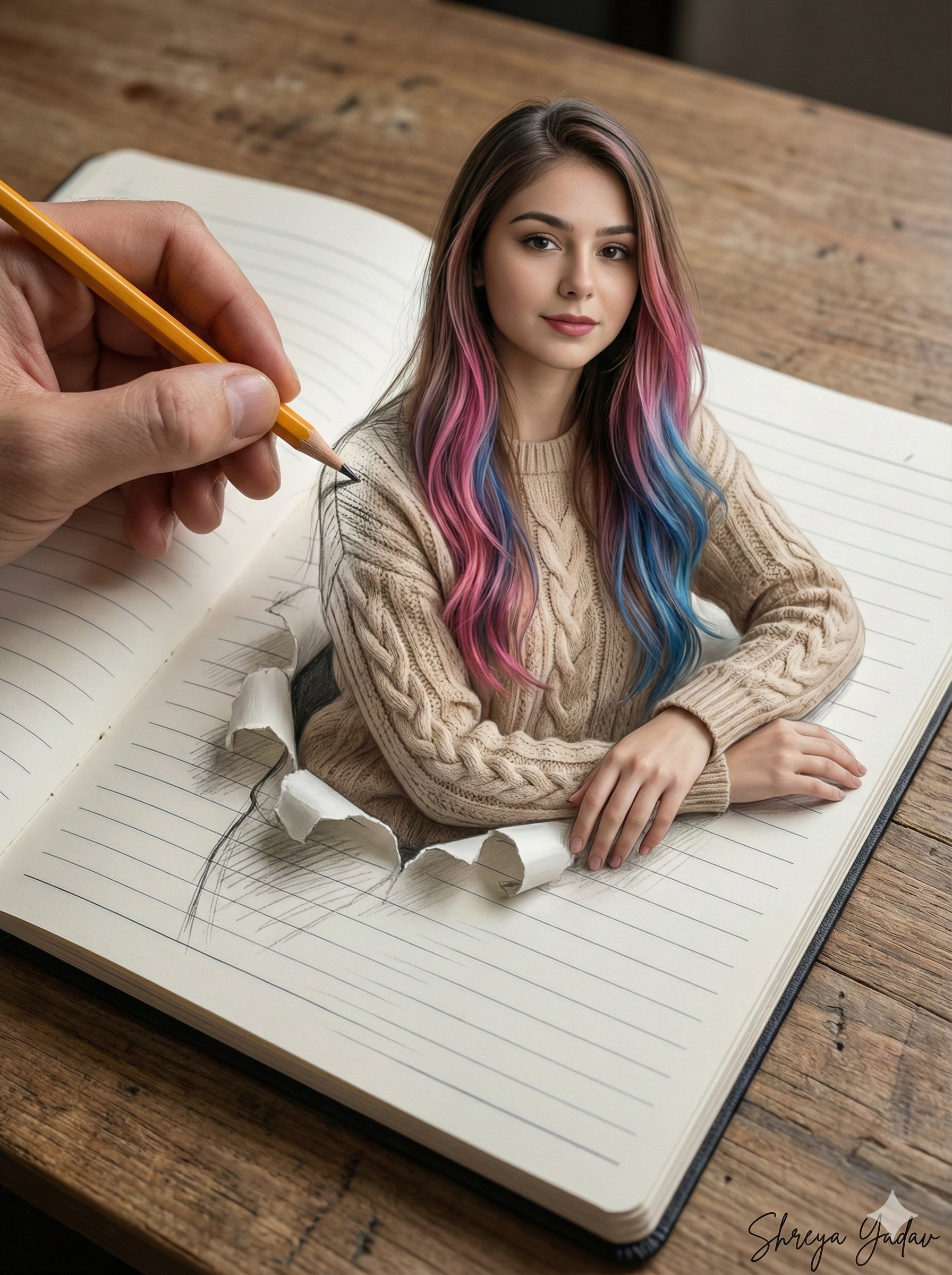 3D光学错觉笔记本艺术