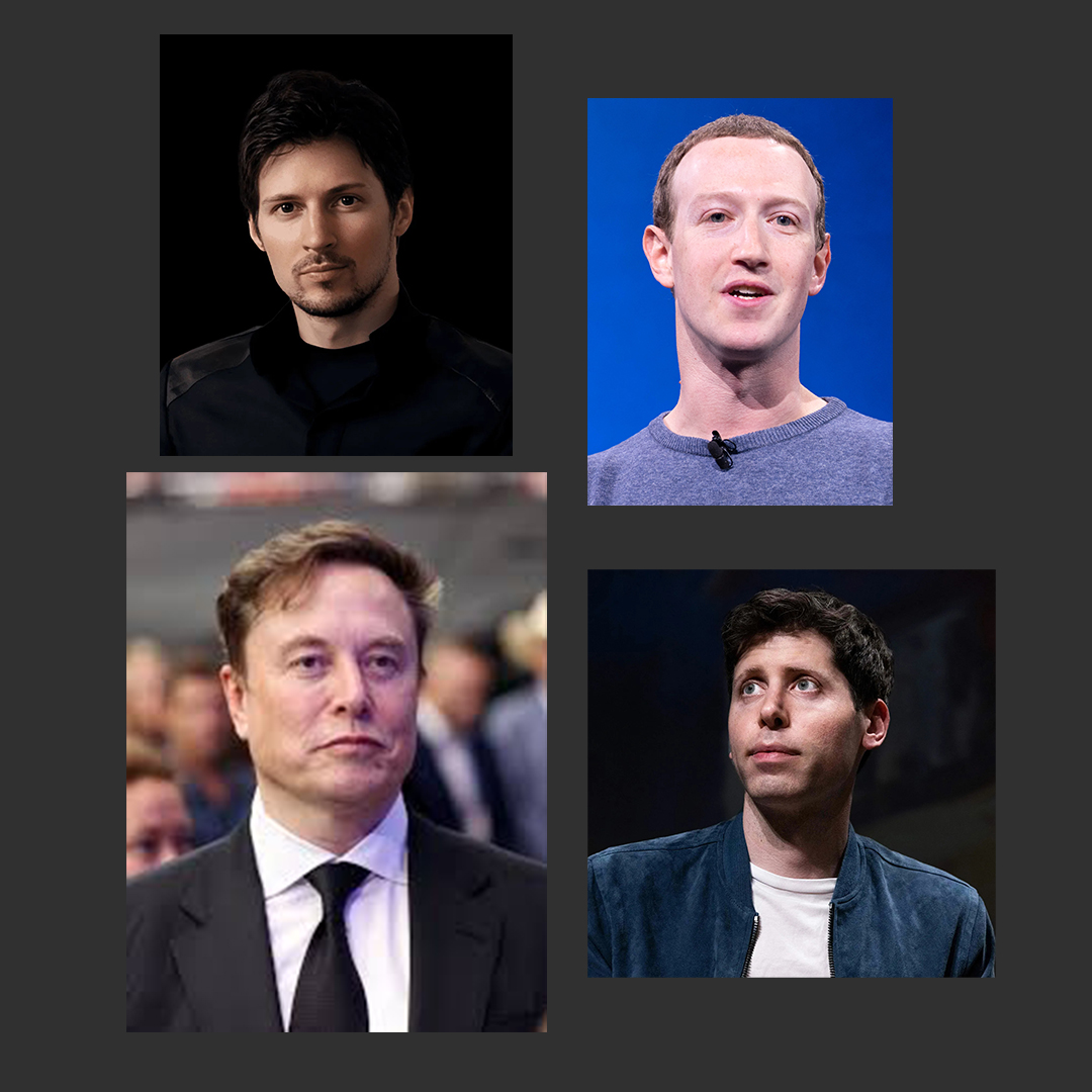 经典少年漫画对决：埃隆&middot;马斯克与帕维尔&middot;杜罗夫对抗萨姆&middot;奥特曼与马克&middot;扎克伯格