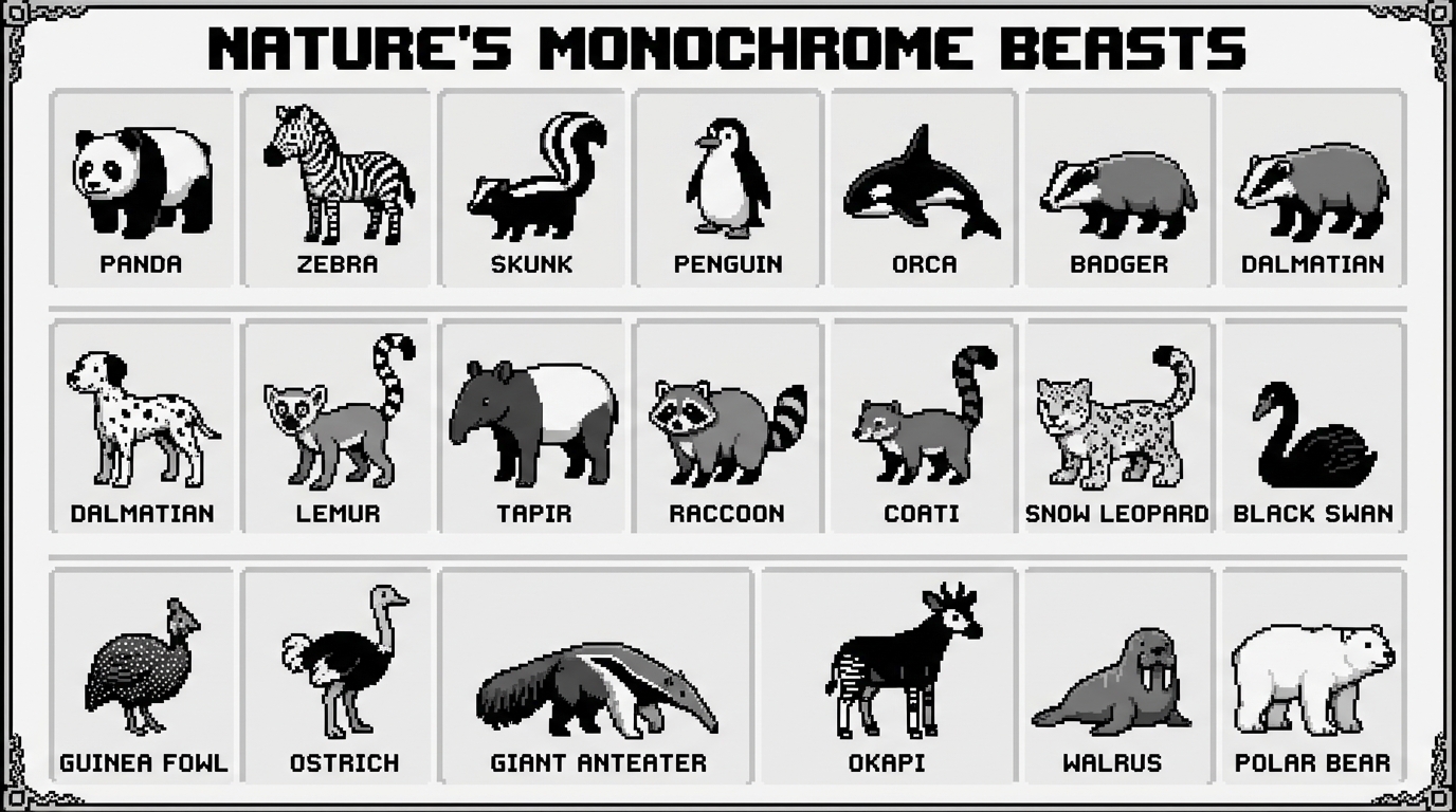 对比四大AI平台制图能力：像素风格自然动物图