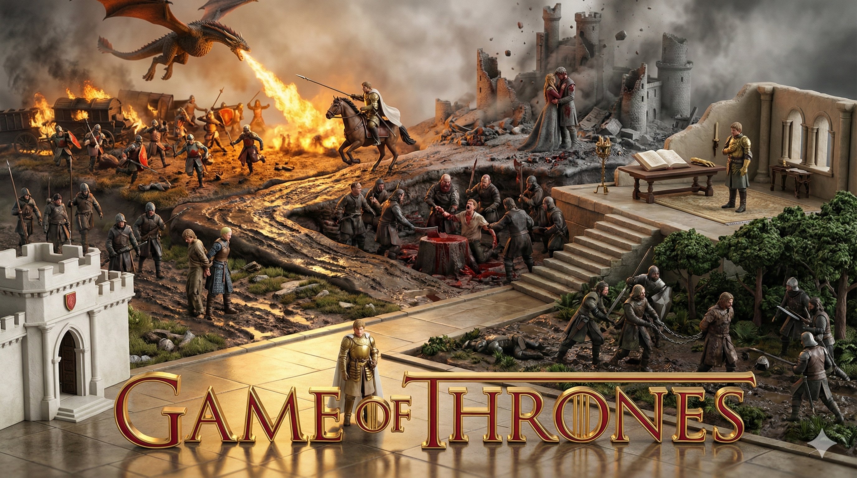 《权力的游戏》角色经历场景聚合图片生成