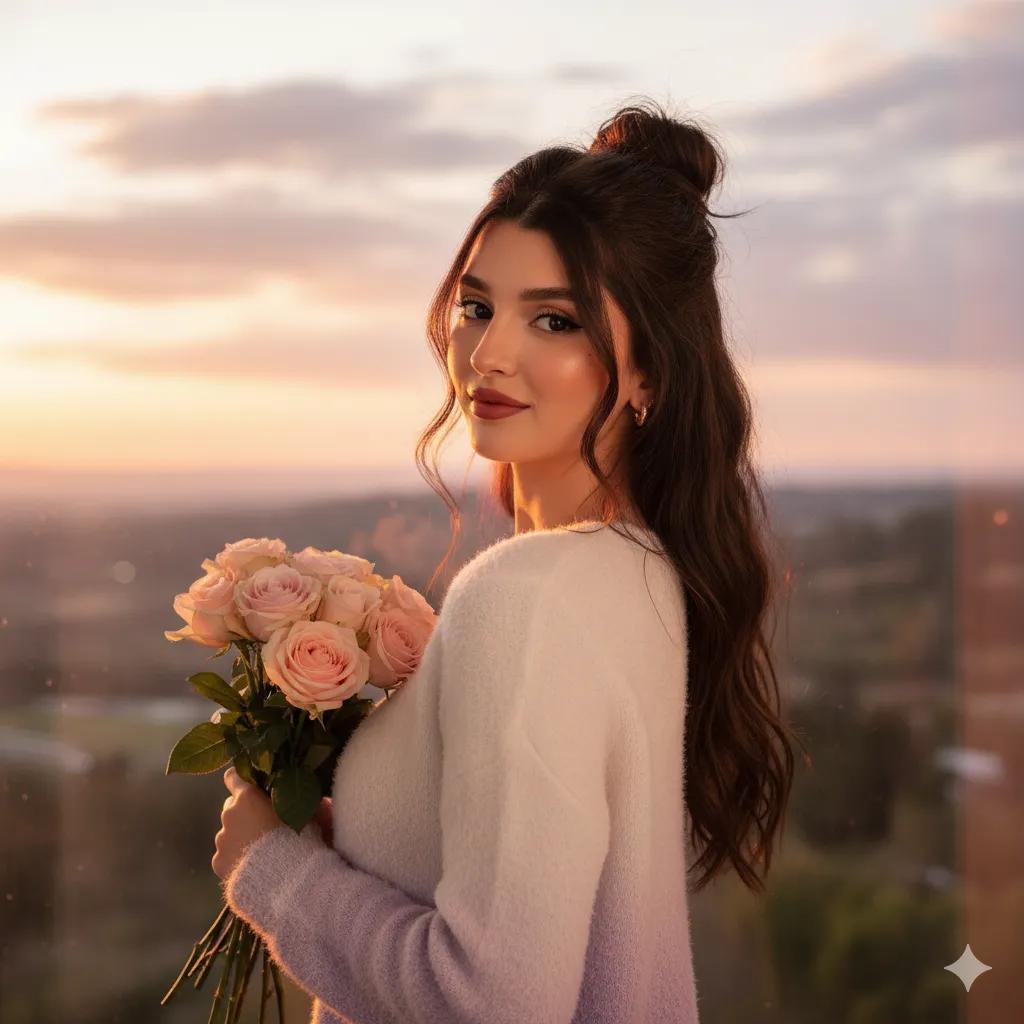 金色时刻的温暖光辉与充满恩典的心💐