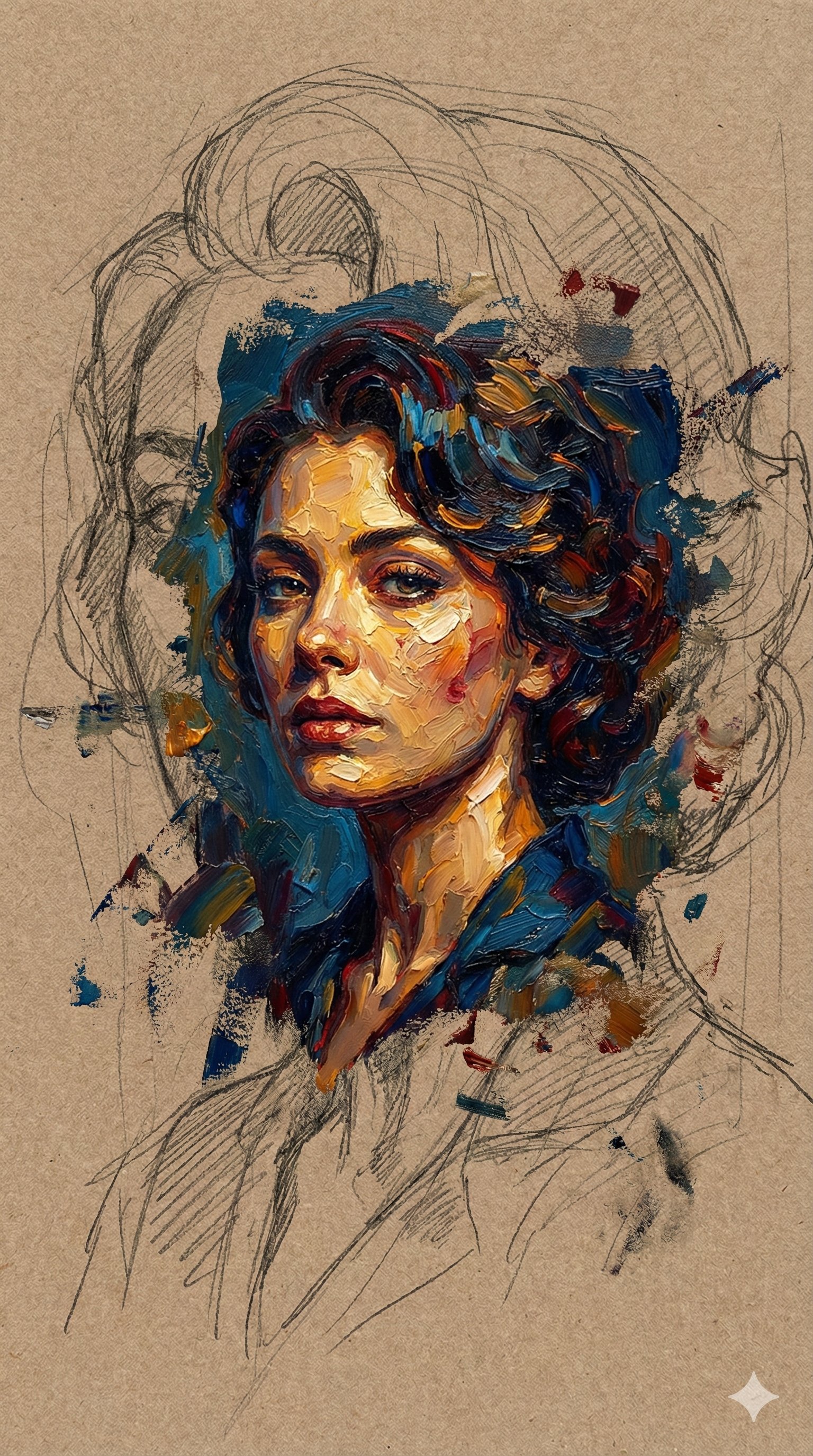 混合媒介肖像艺术：女性形象的多重表达