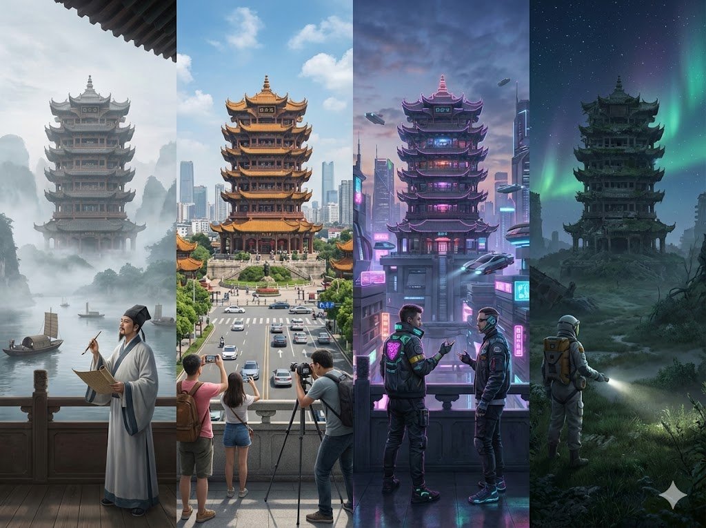 平行蒙太奇：同一地点四时空故事