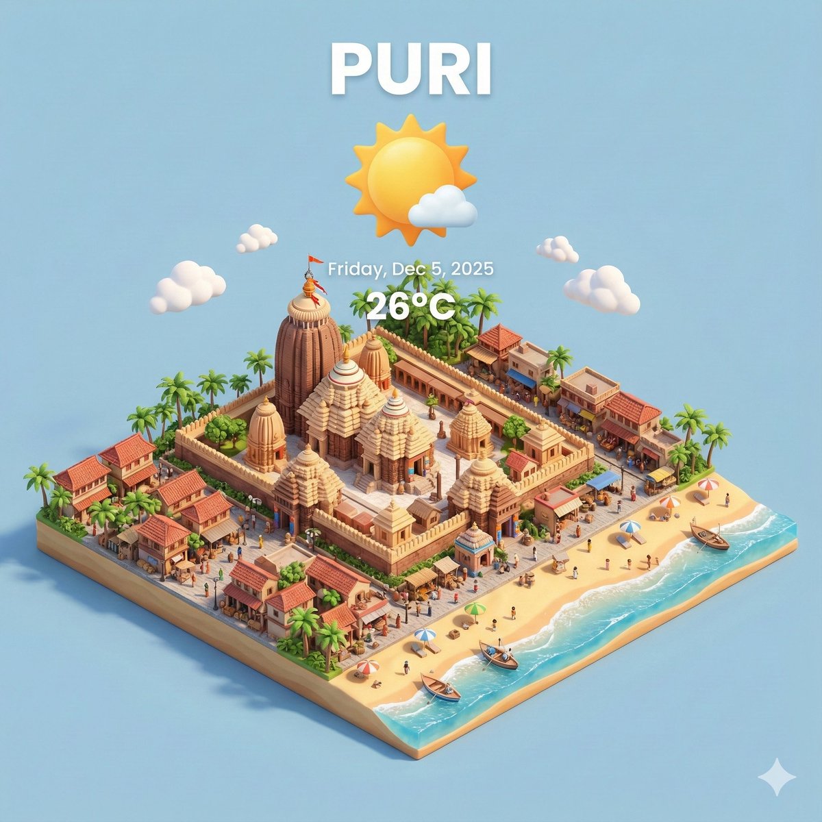 微型3D城市 + 实时天气