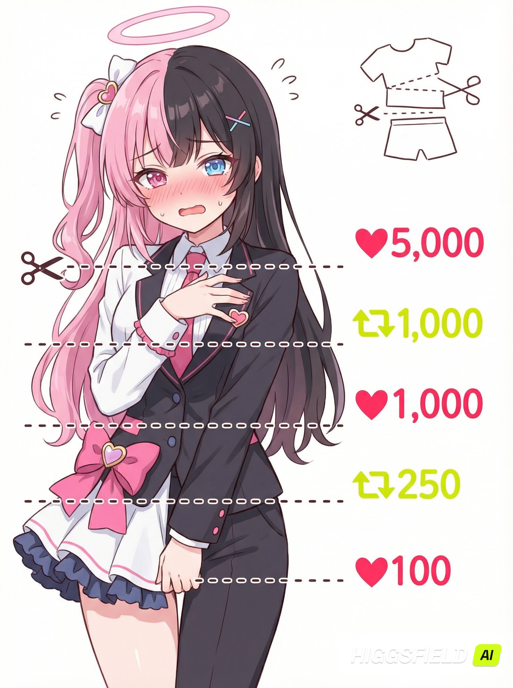 Nano Banana Pro：SNS热门元素再现！点赞数决定服装切割✂️