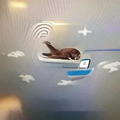 科学家海狸在白板上展示AI辅助的WiFi测试及飞机上海狸使用笔记本电脑的场景