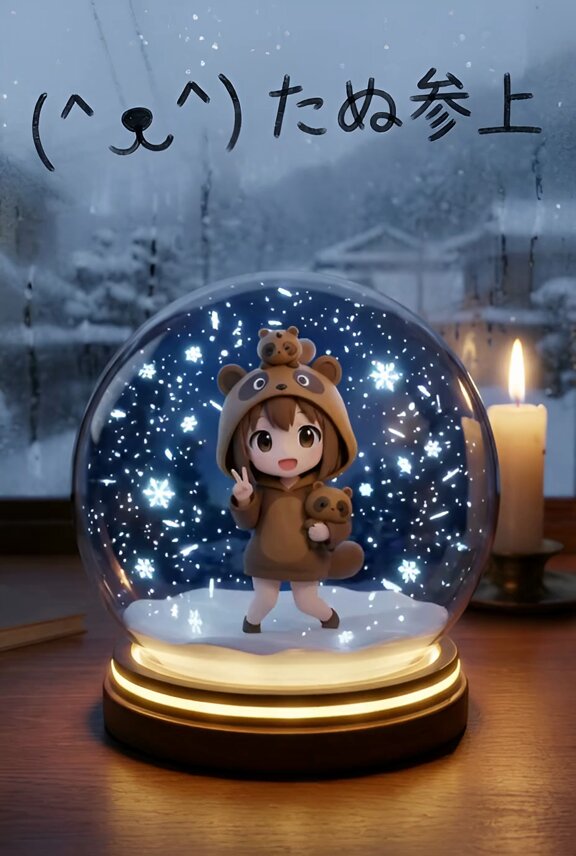 たぬのスノードーム：动画风格的可爱小熊