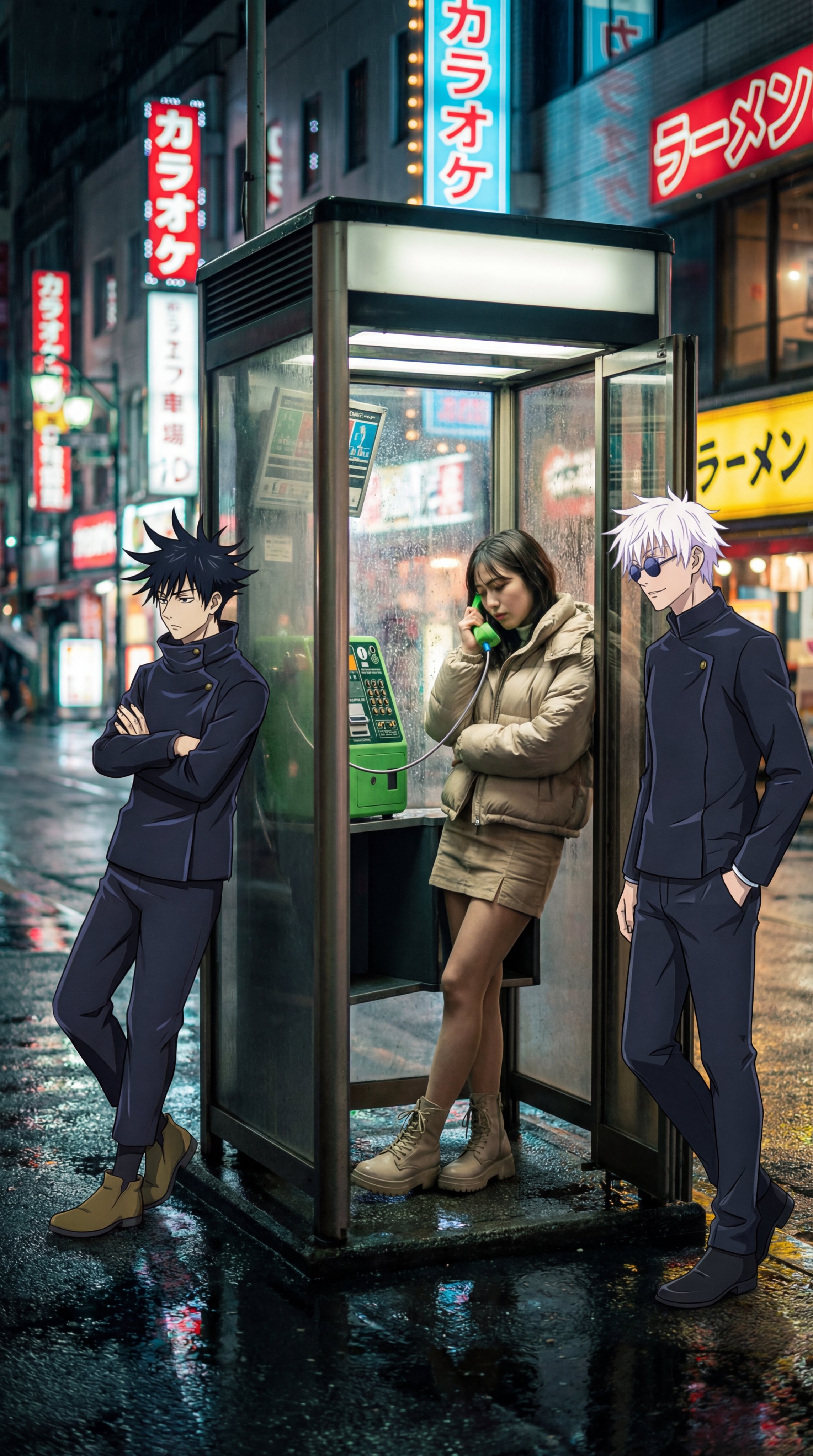 东京街头霓虹夜影：真人VS动漫