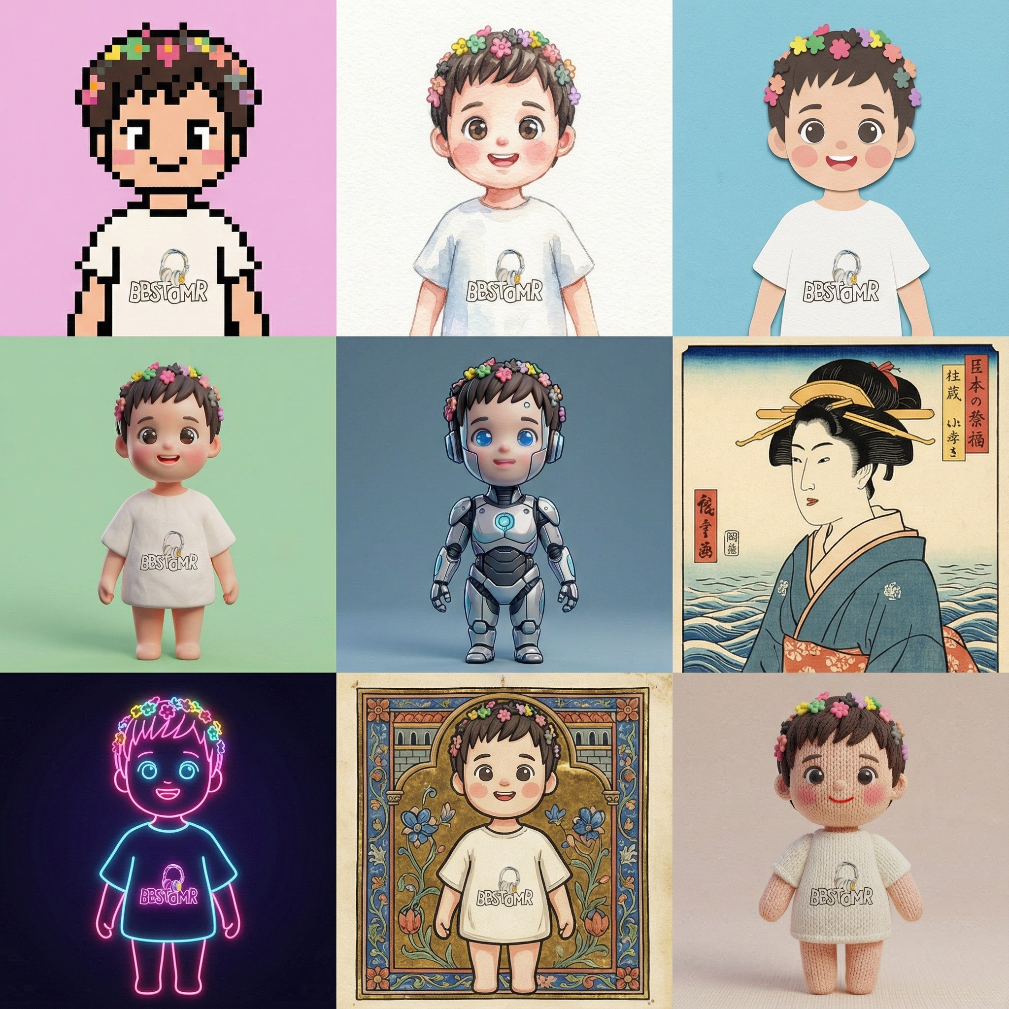 banana帮宝宝生成3x3风格人物形象，揭秘右二之谜