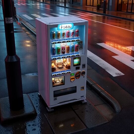 日本自动售货机中的温馨时光