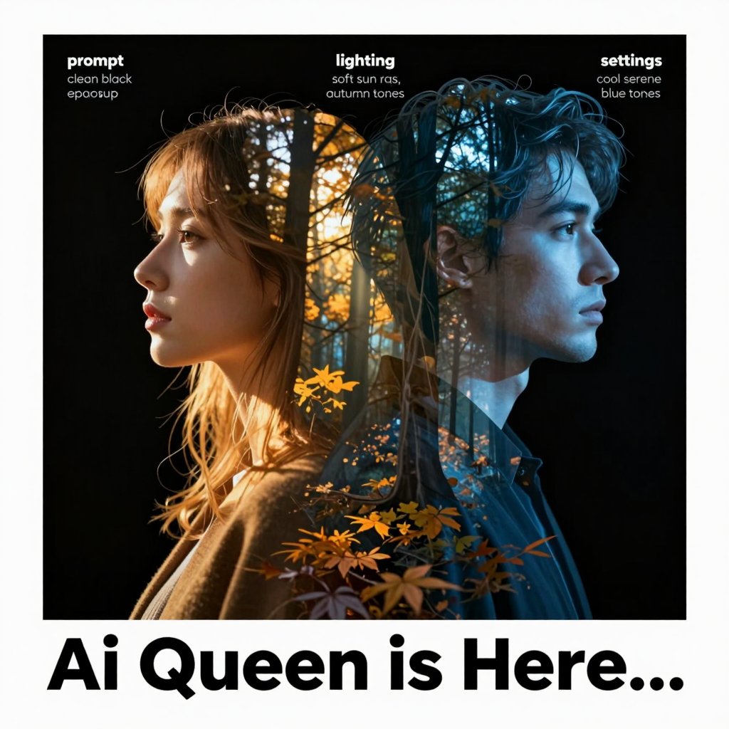 现代艺术风格电影式双重曝光海报