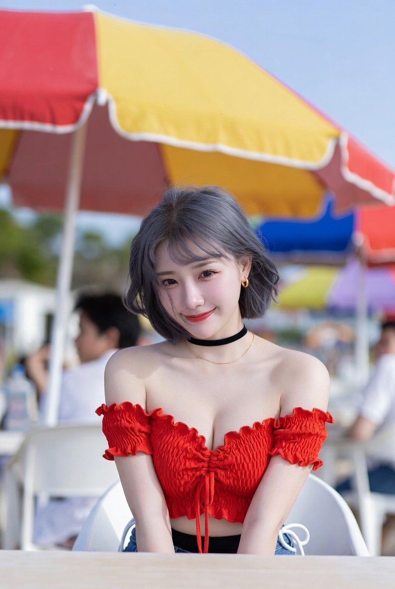 海滩咖啡馆夏日肖像