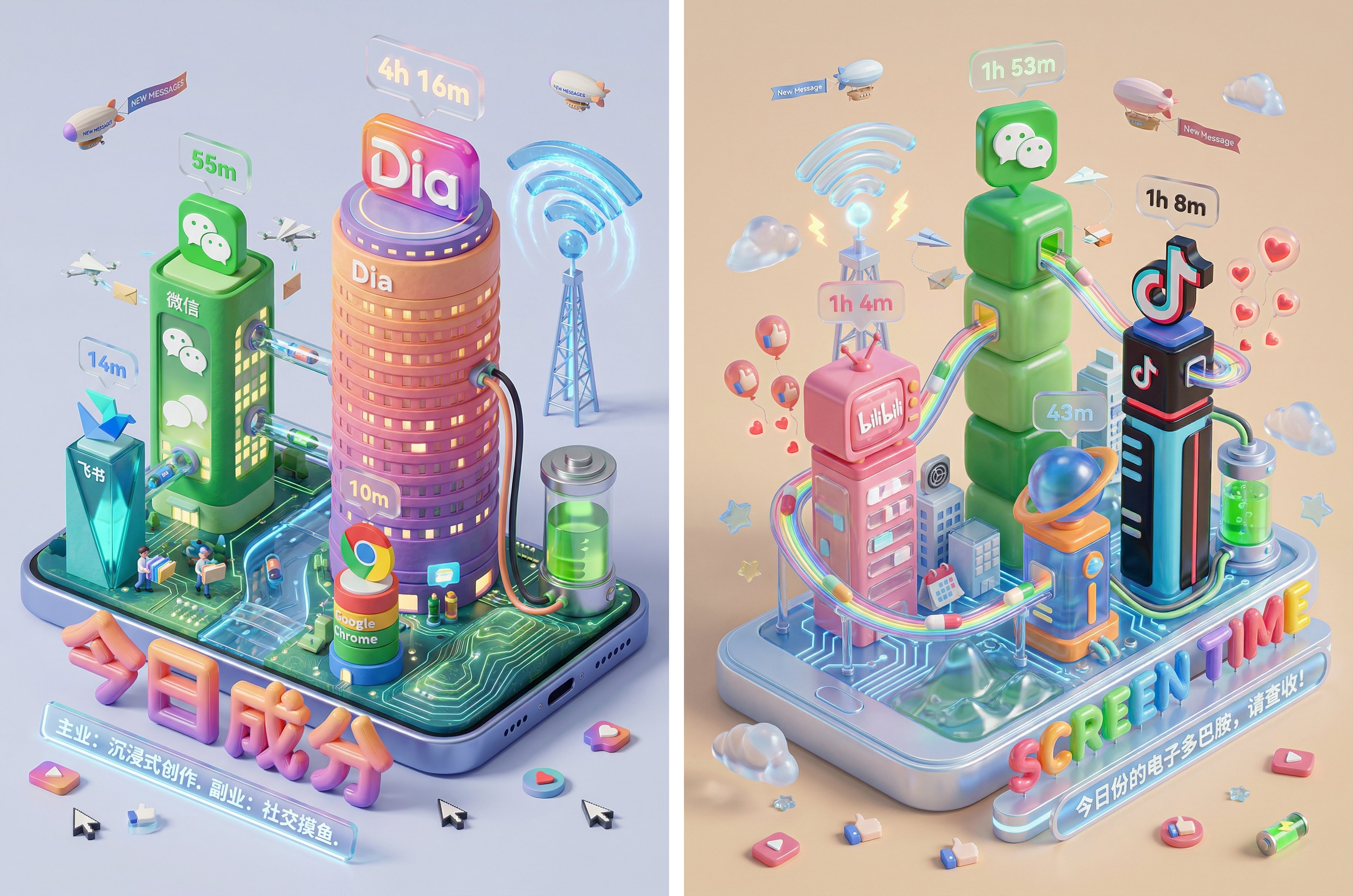 数字城镇屏幕时间展示