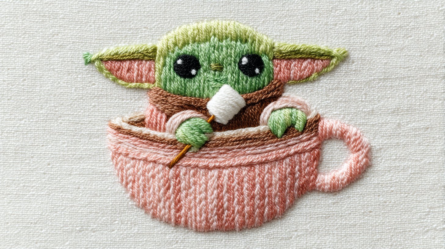 简约羊毛纹理刺绣图案