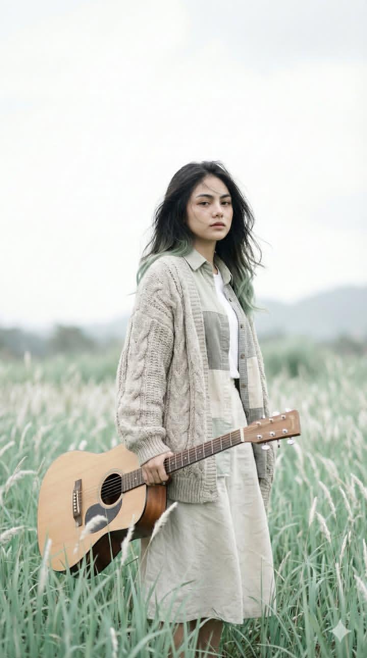 超细致的空灵亚洲女性全身肖像