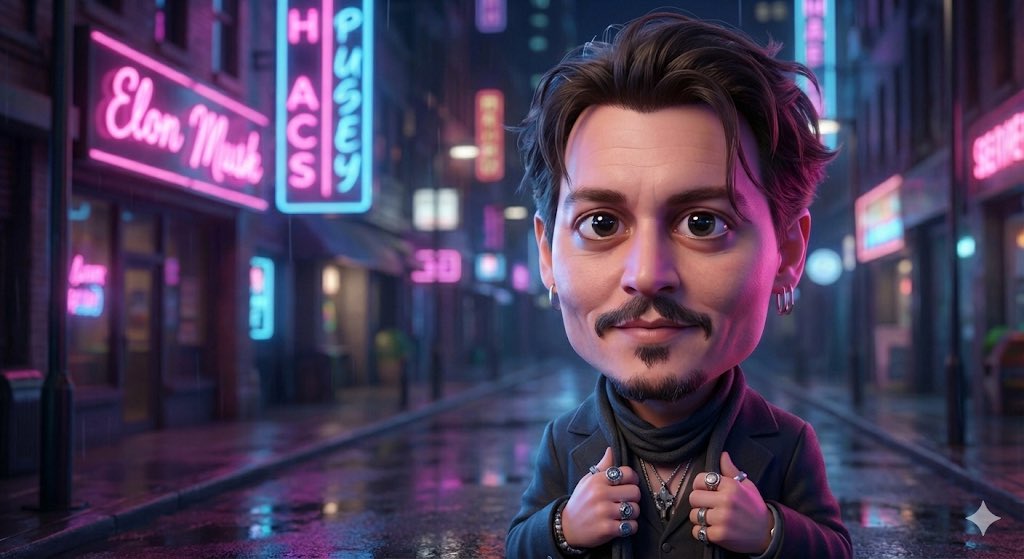 3D霓虹风格卡通名人