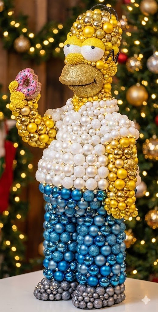 圣诞灯饰的3D点彩雕塑