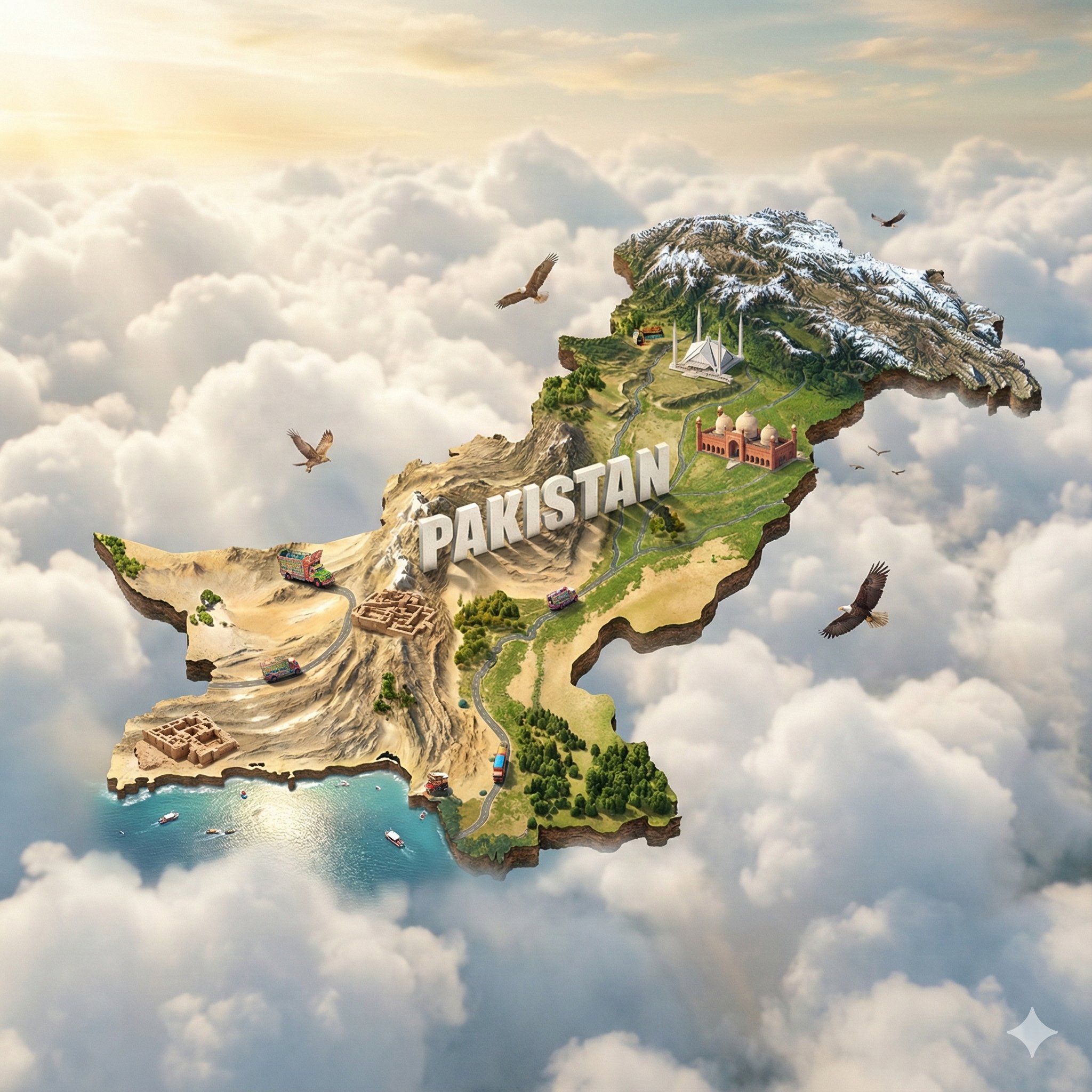 将国家地图转化为惊艳3D岛屿世界的数字海报