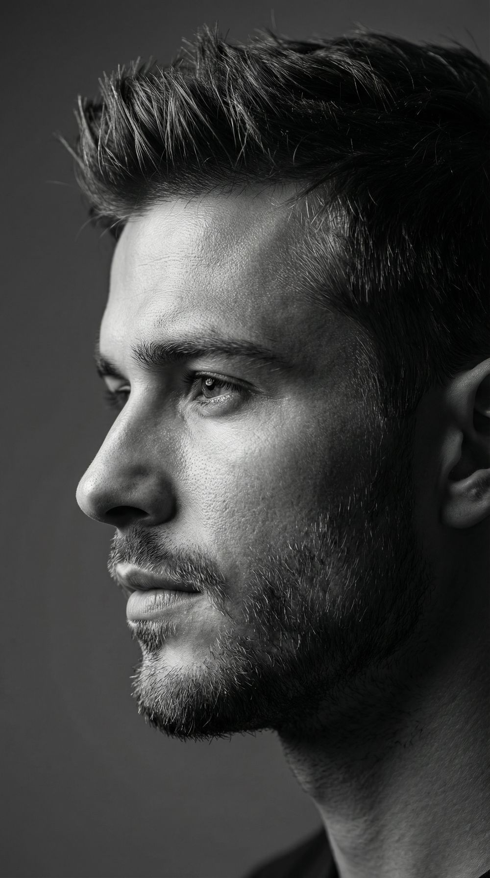 黑色调硬朗男士肖像