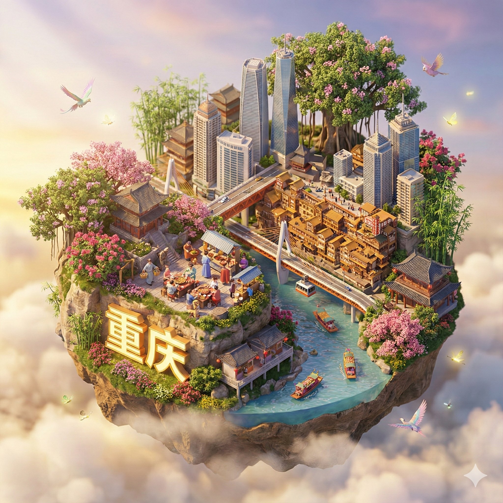 漂浮的微缩梦境城市