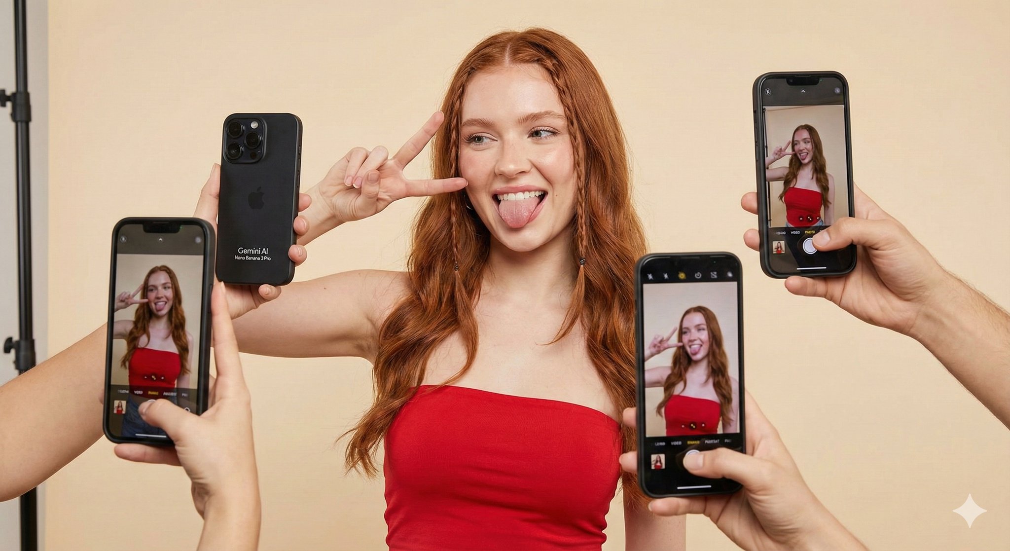 Gemini ai Nano Banana 3 Pro - 社交媒体风人像