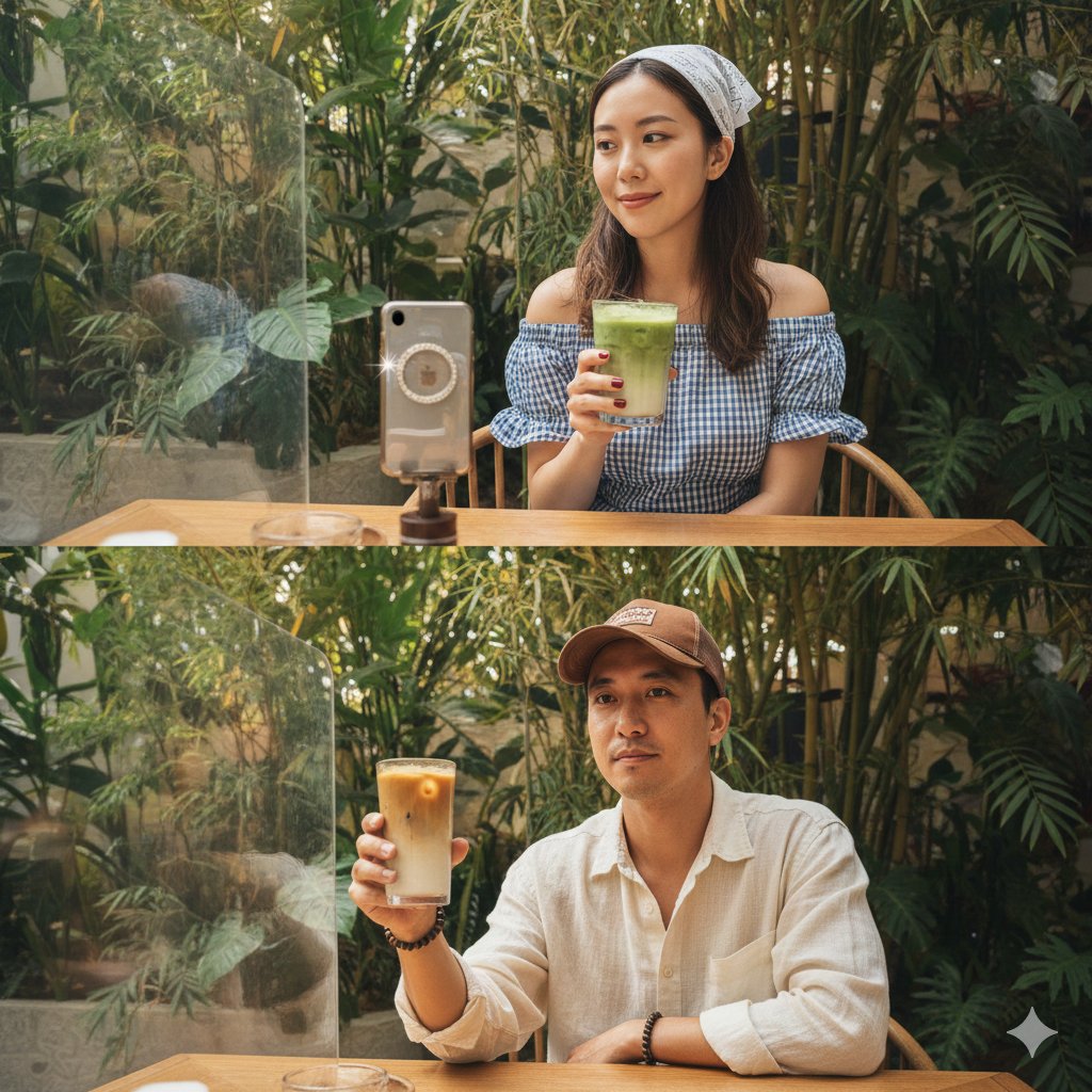 超逼真咖啡馆人像