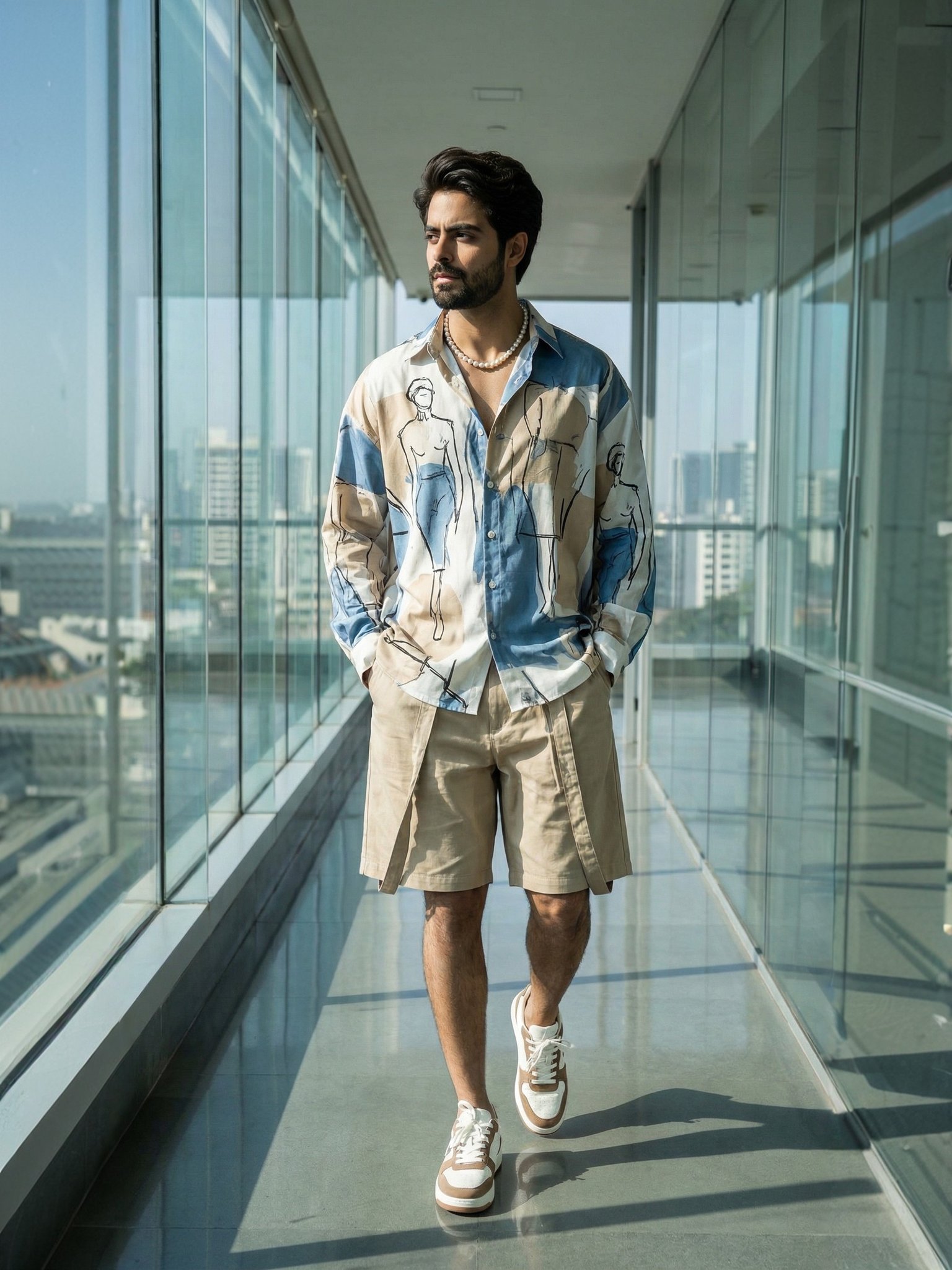 现代休闲风格艺术图案室内人像