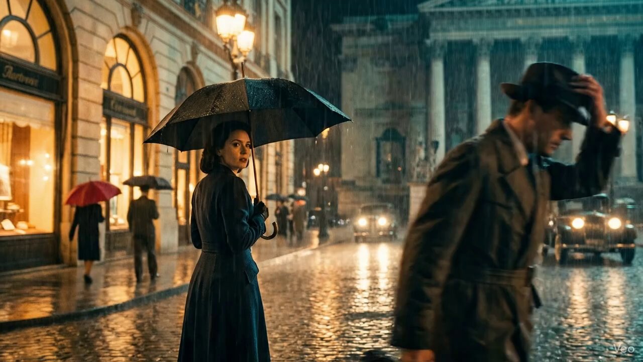 雨中都市神秘场景