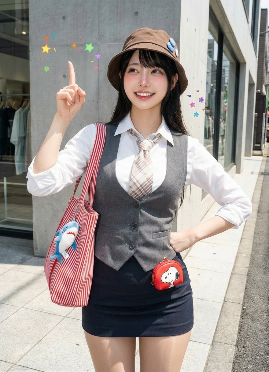 户外街拍可爱少女