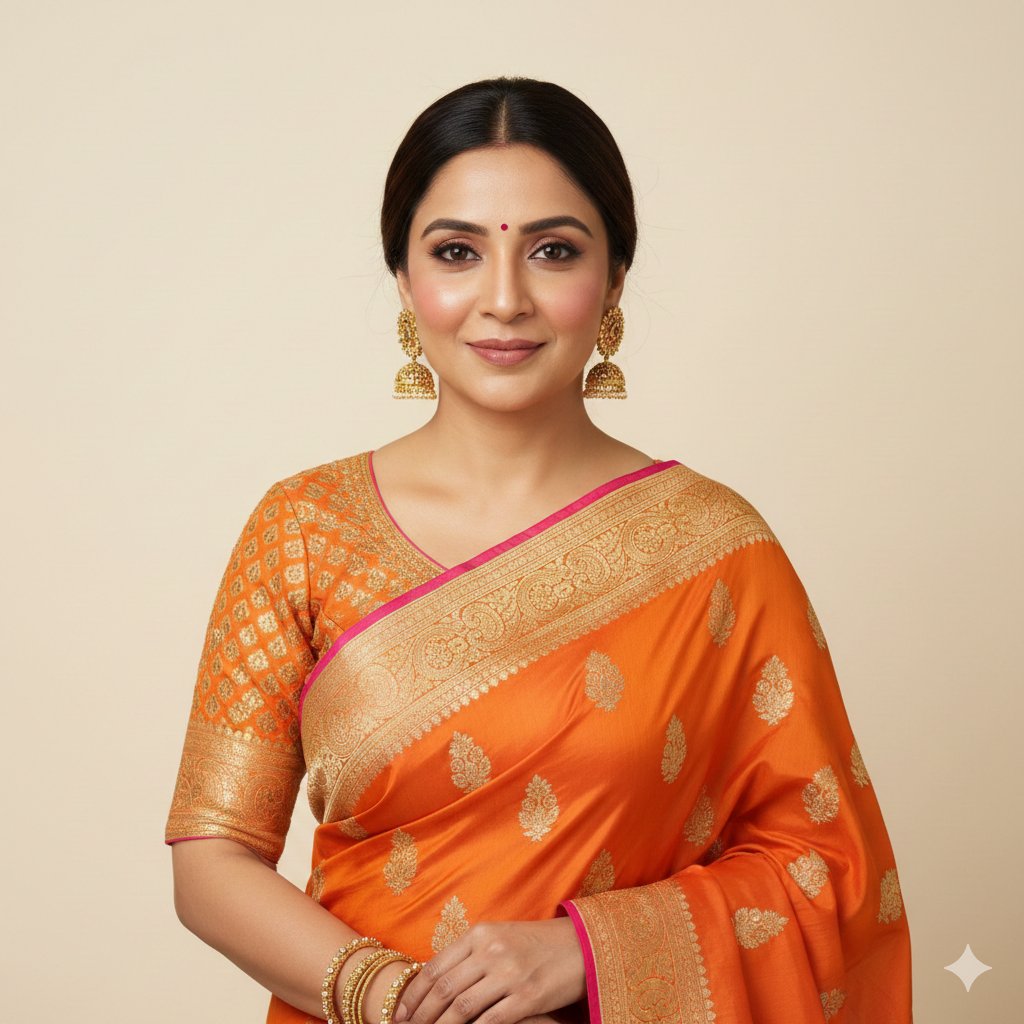 传统印度沙丽肖像